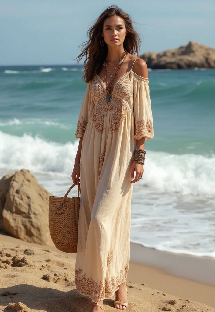 12 Stunning Beach Outfits for Summer 2025 That’ll Make Waves! - 2. Bohemian Vibes