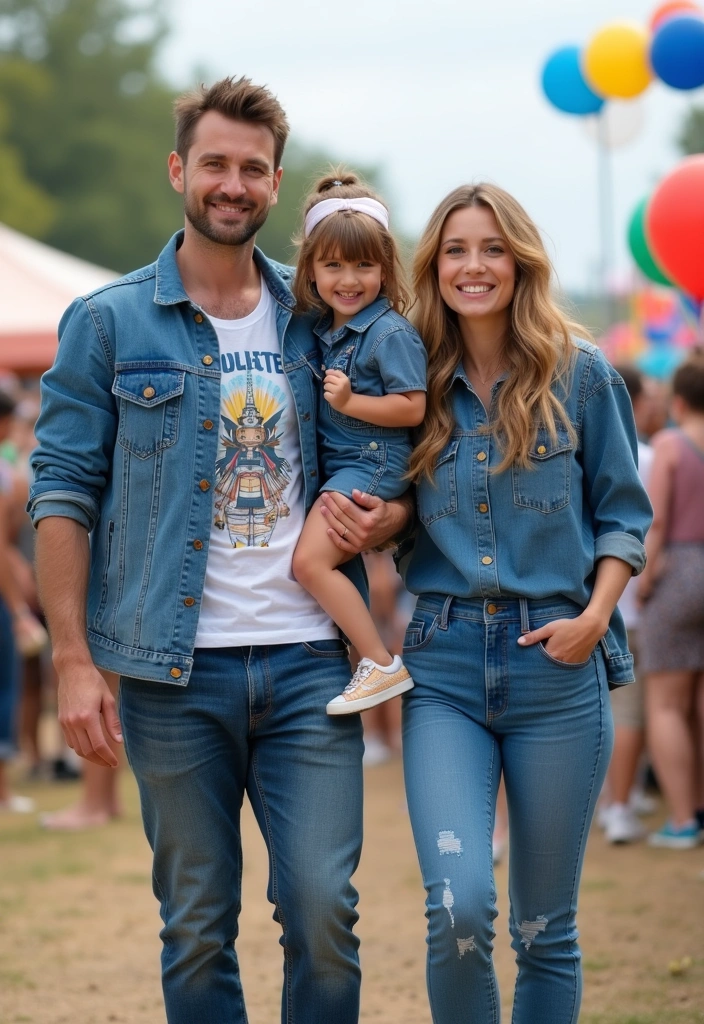 13 Matching Family Outfits for Summer 2025 That’ll Create Picture-Perfect Moments! - 5. Denim Delight for Timeless Style