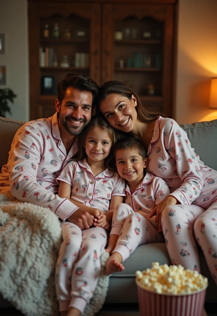 13 Matching Family Outfits for Summer 2025 That’ll Create Picture-Perfect Moments! - 8. Cozy Matching Pajamas for Fun Family Nights
