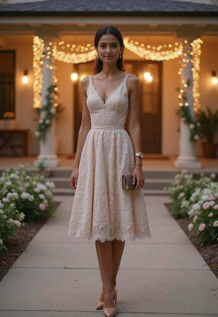 12 Elegant Wedding Guest Dresses Perfect for Summer Celebrations (Trust Us, #9 Is a Must-Try!) - 2. Elegant Tea-Length Dress