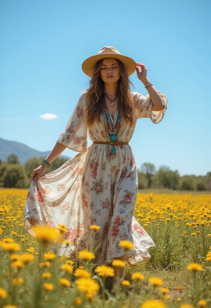 12 Women’s Summer Outfits Aesthetic for 2025 - 1. Breezy Bohemian Dresses