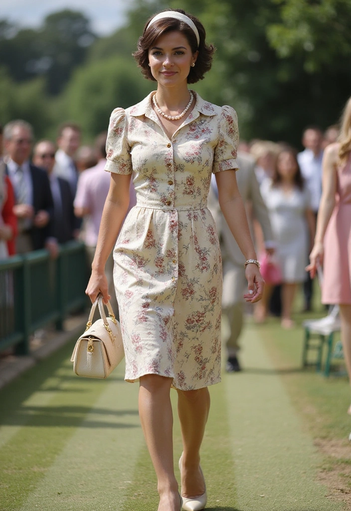 Wimbledon Fashion: 15 Elegant Outfit Ideas for Women to Wear Courtside in 2025 - 13. Vintage-Inspired Tea Party Look