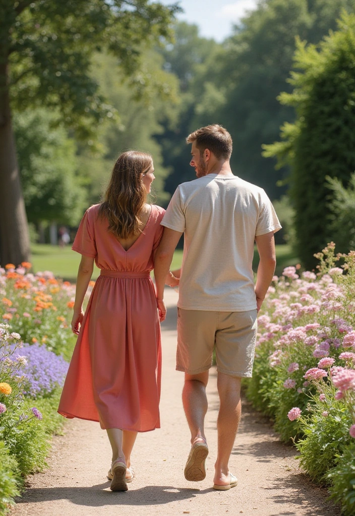 13 Matching Summer Outfits for Couples That Are Chic and Effortless! - 5. Chic Midi Dresses and Casual Shorts