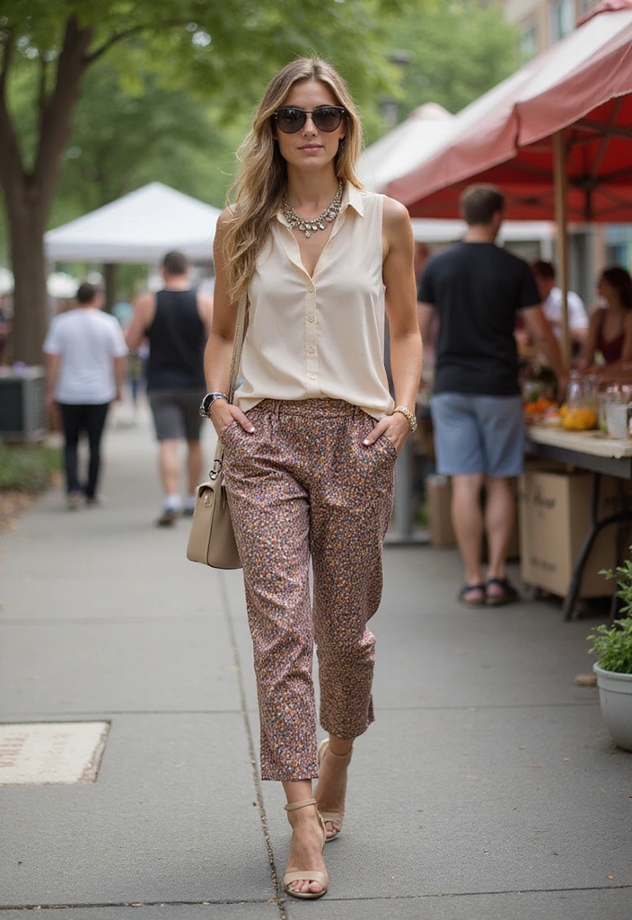 20 Stylish Summer Outfits for Women Over 30 That Will Make You Feel Fabulous! - 19. Casual Chic with Trousers