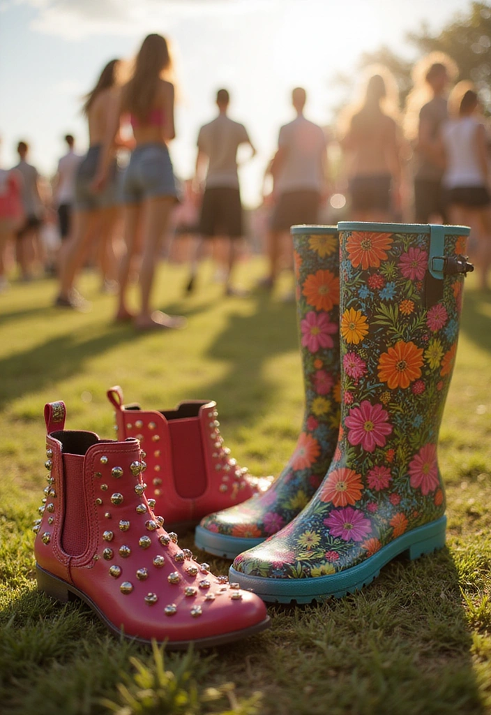 The Ultimate Guide to Stylish Glastonbury Fashion Tips for Women Over 30 - 2. Funky Footwear to Dance the Day Away
